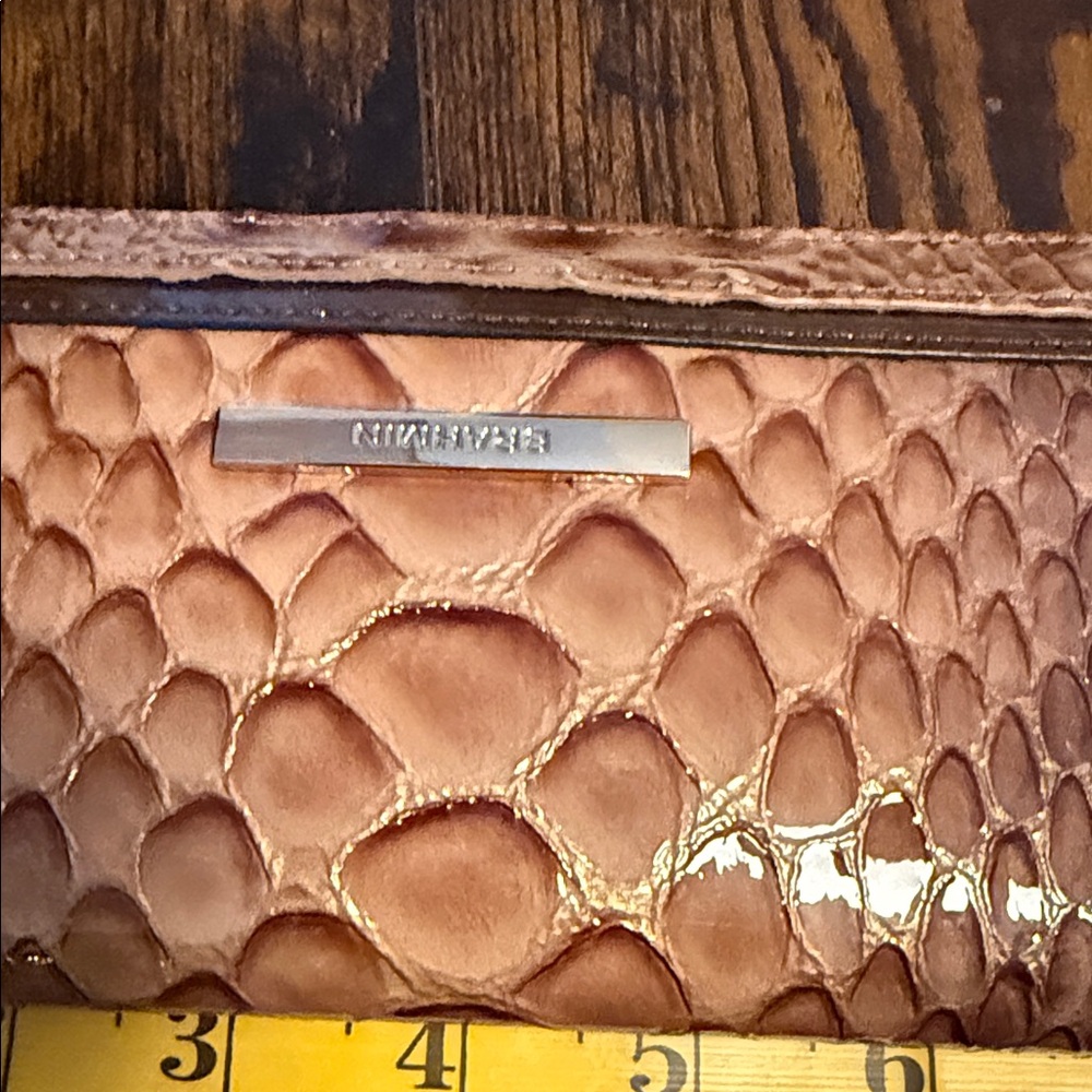Brahmin Tan Crocodile Embossed Wallet